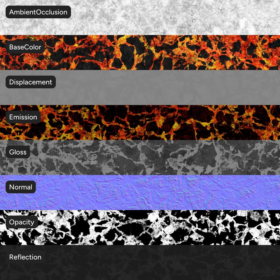 Texture lavica fortemente incrinata