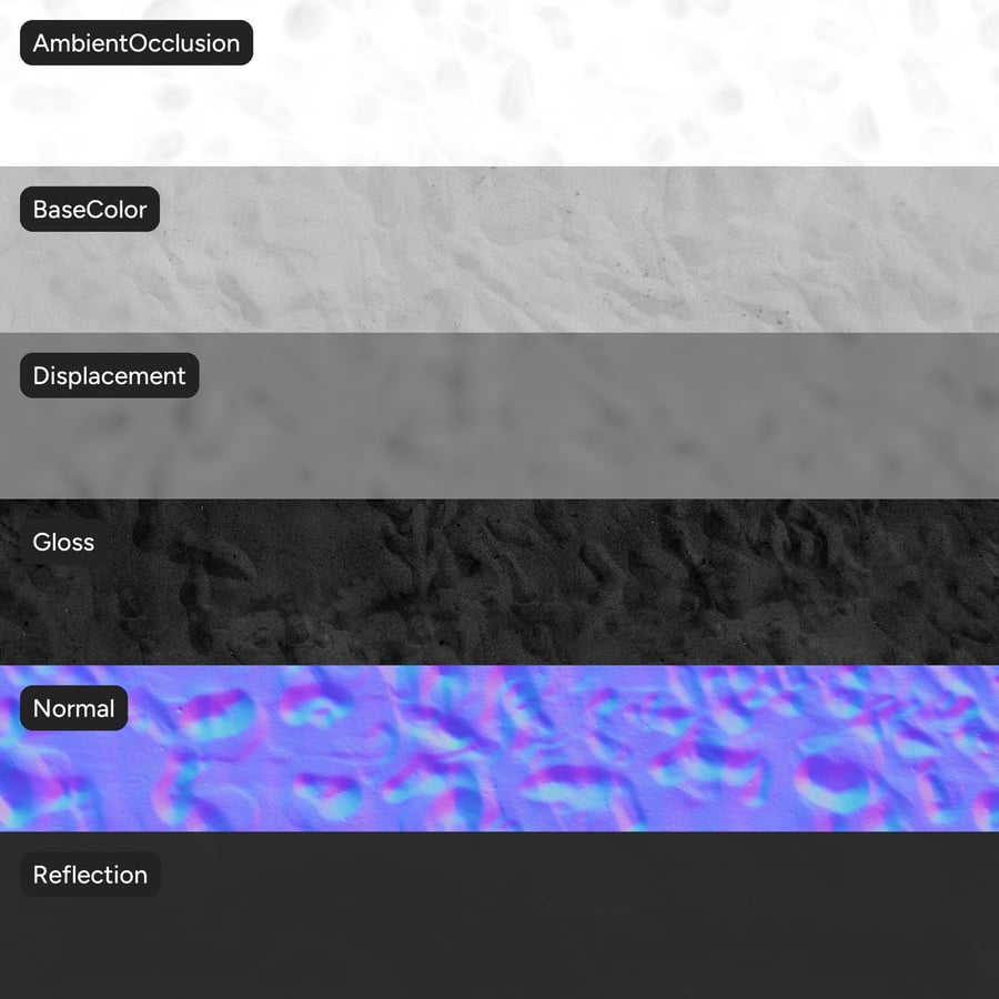 Fotspår på sand Textur, vit