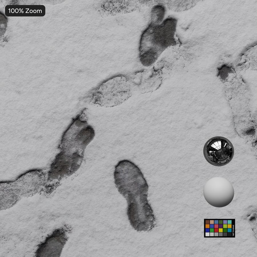 Tiefe Fußabdrücke Schnee Textur