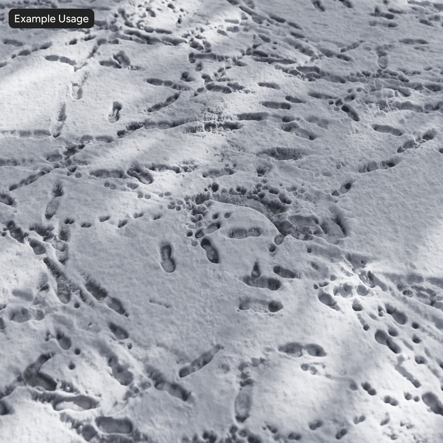 Tiefe Fußabdrücke Schnee Textur