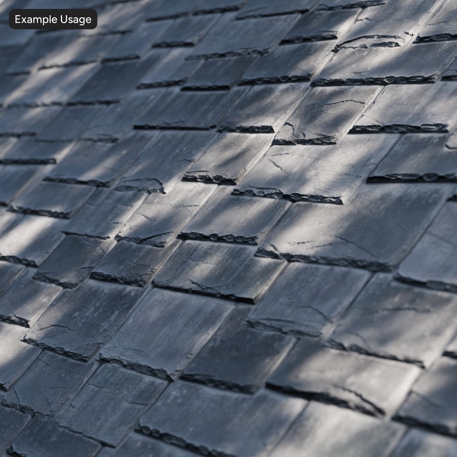 Old Crooked Slate Roofing Texture, Grey