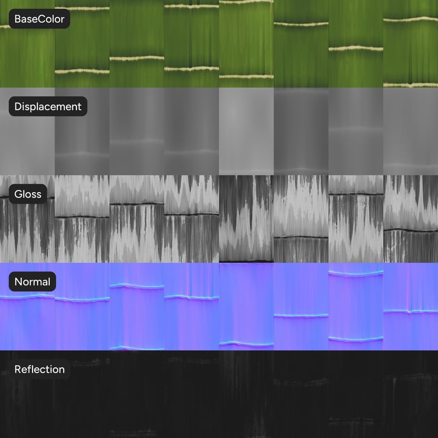 Bamboo Texture Atlas, Fresh Green