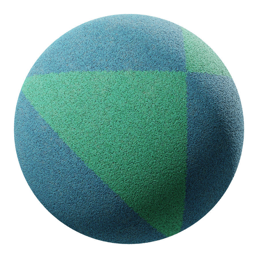 Rubber Mulch Manmade Tile Texture, Green & Blue