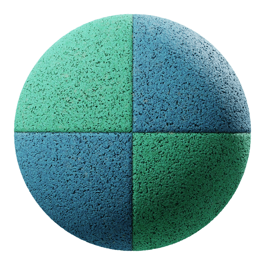 Rubber Mulch Manmade Tile Texture, Green & Blue