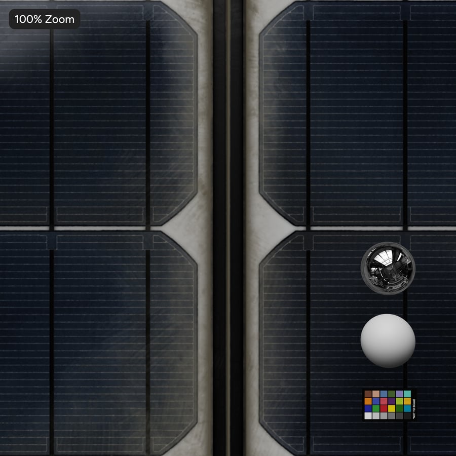 Dirty Framed Type B Monocrystalline Solar Panels Texture
