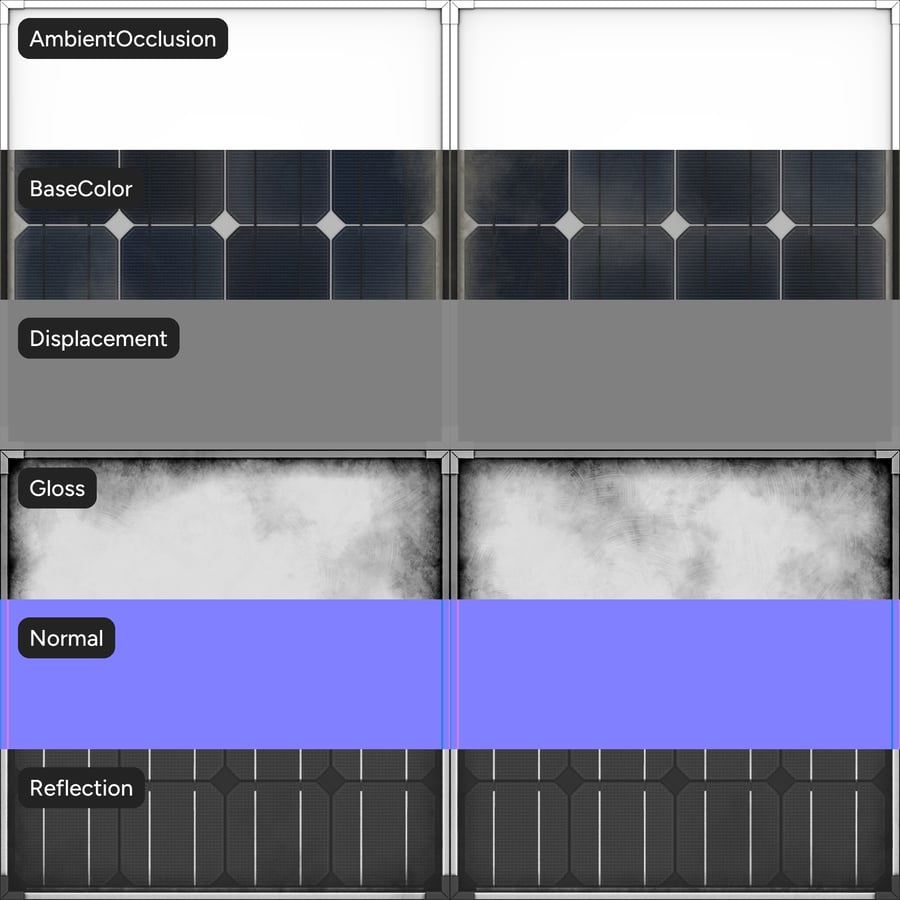Dirty Framed Type C Monocrystalline Solar Panels Texture
