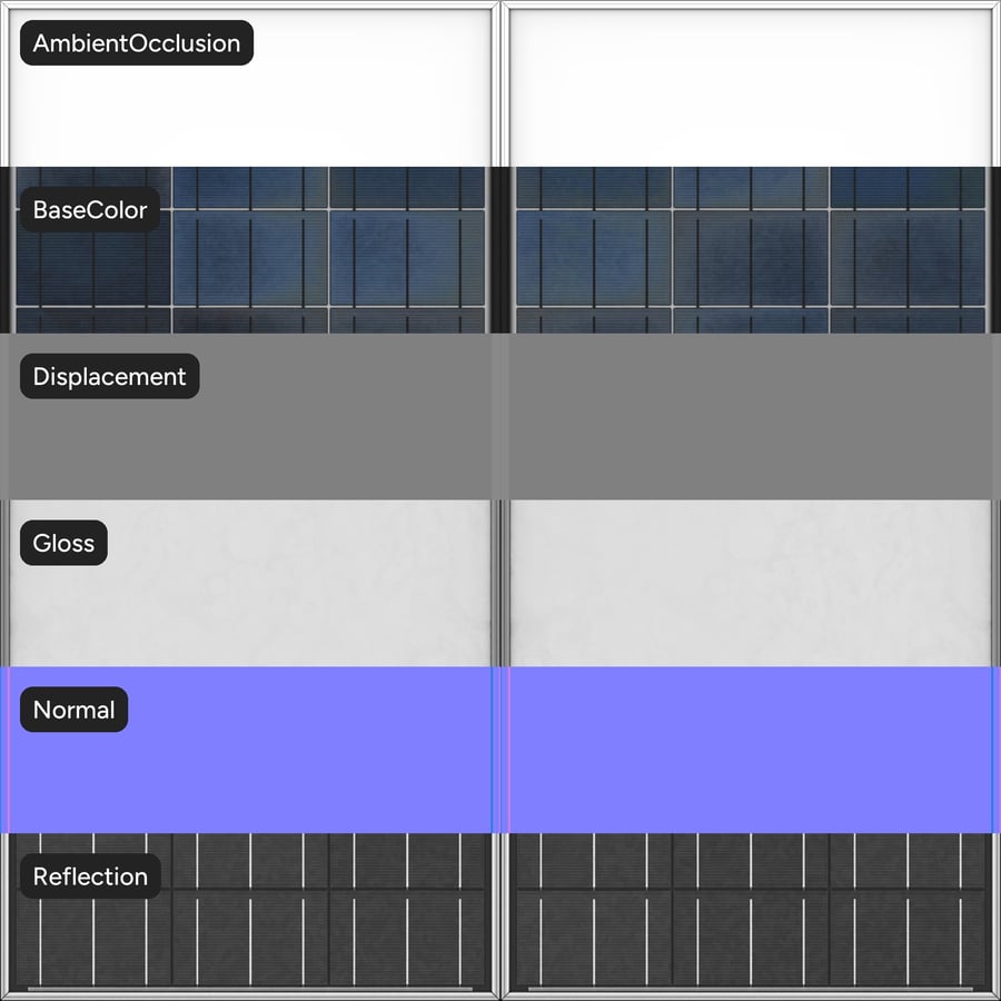 Clean Framed Type B Polycrystalline Solar Panels Texture