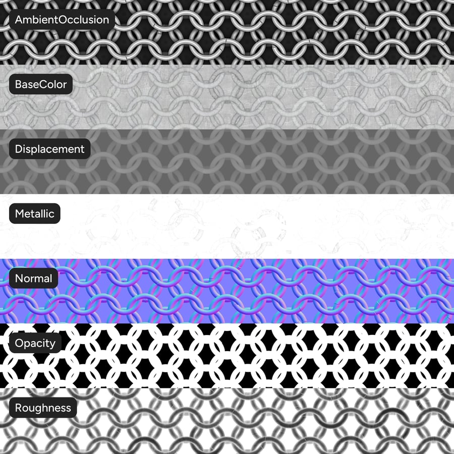 Textura kovu Chainmail Metallic