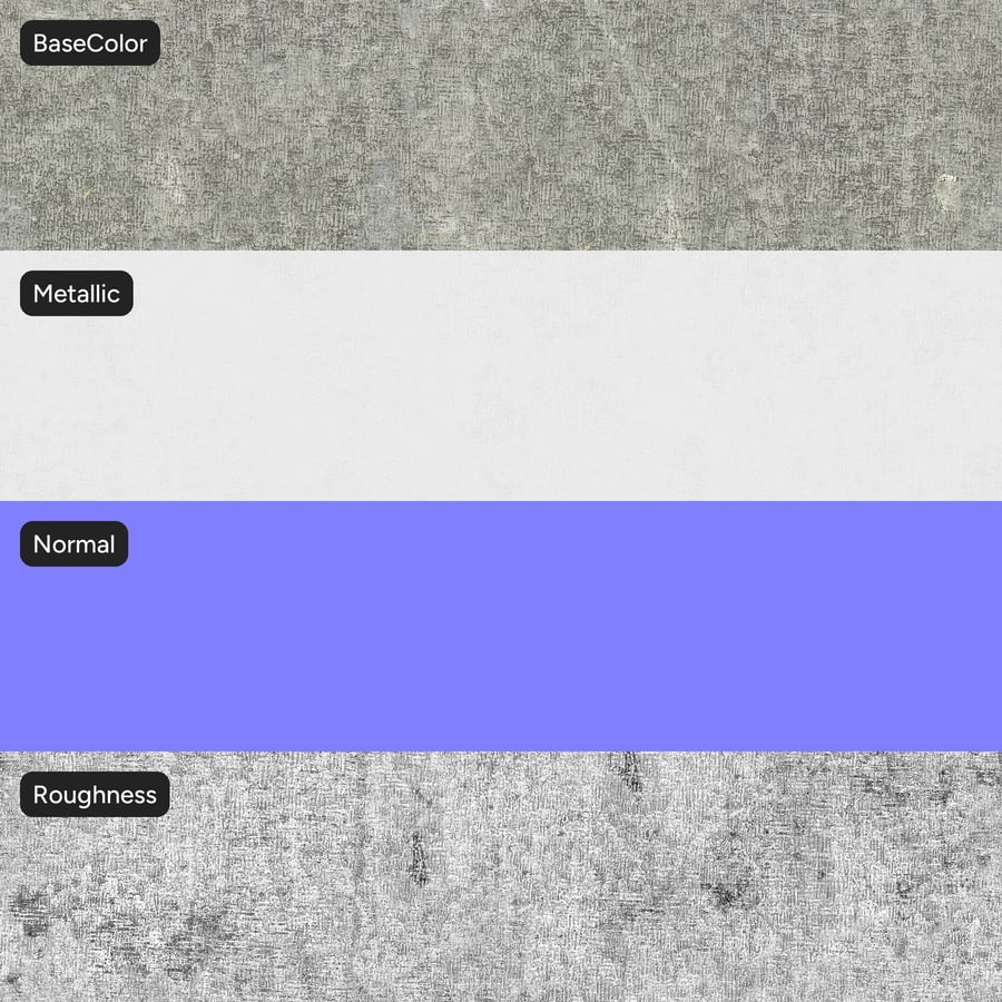 Texture Roughness Metallic graffiata, grigio