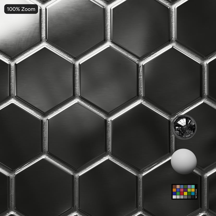 Texture Piastrelle Esagonali in Ceramica Lucida, Argento