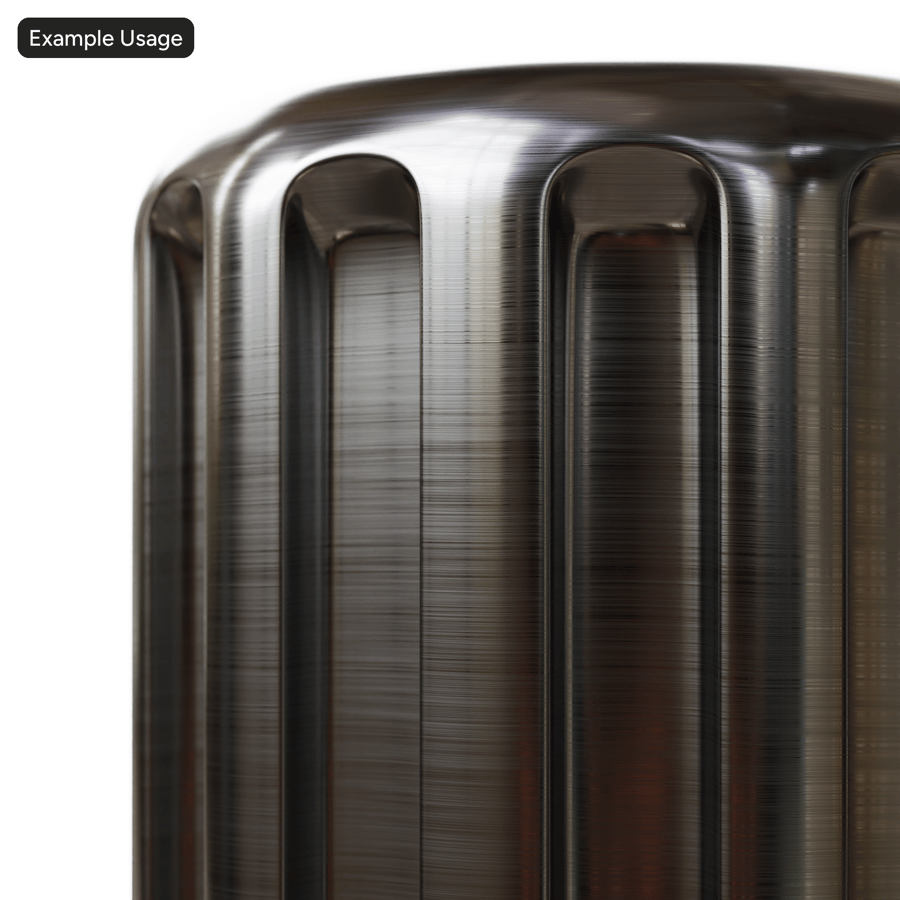Středně broušený kov, barva gunmetal