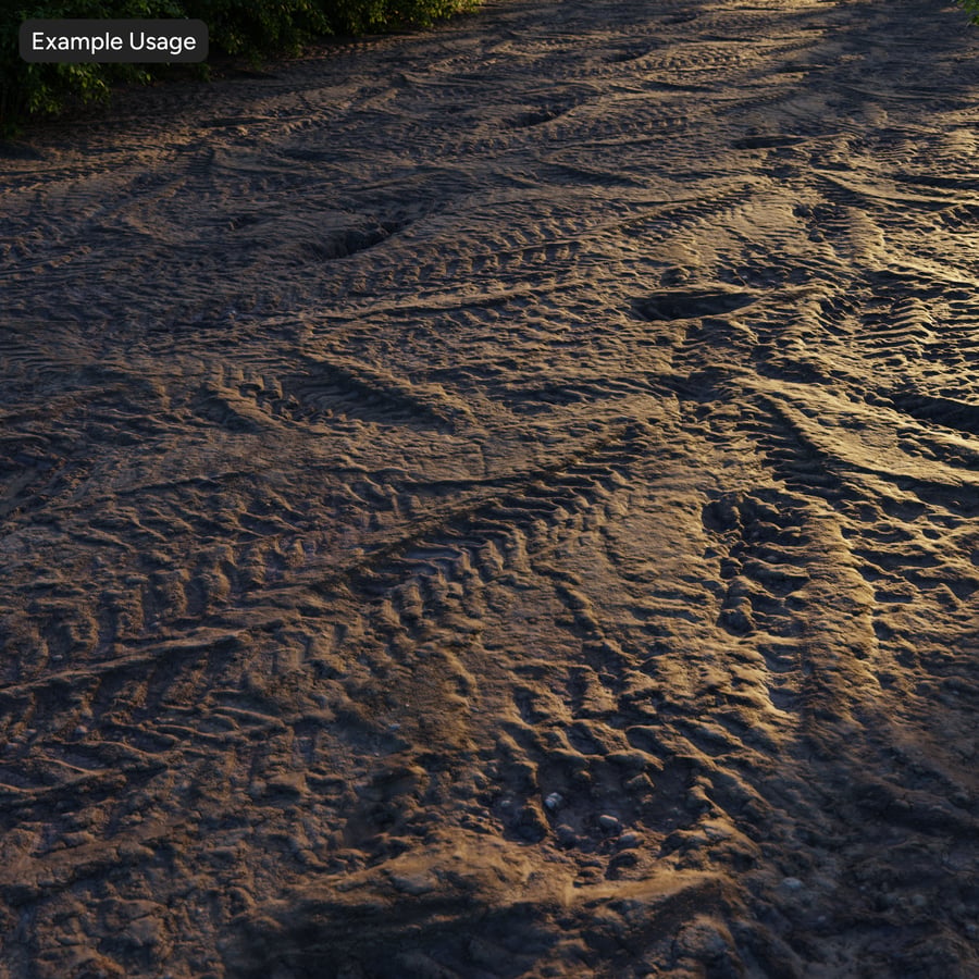 Multiple Tire Tracks Mud Texture