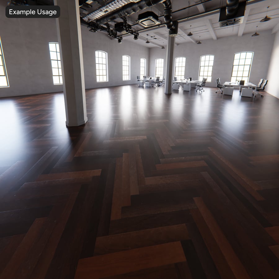 Tekstur Papan Kayu Oak Herringbone, Coklat Tua
