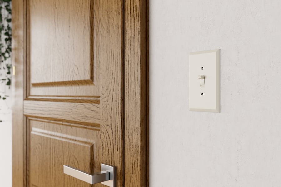 Modelos de interrutor de três luzes, branco