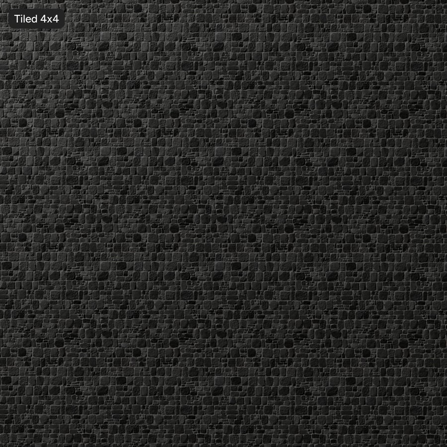 Old Stone Block Wall Texture, Faded Black