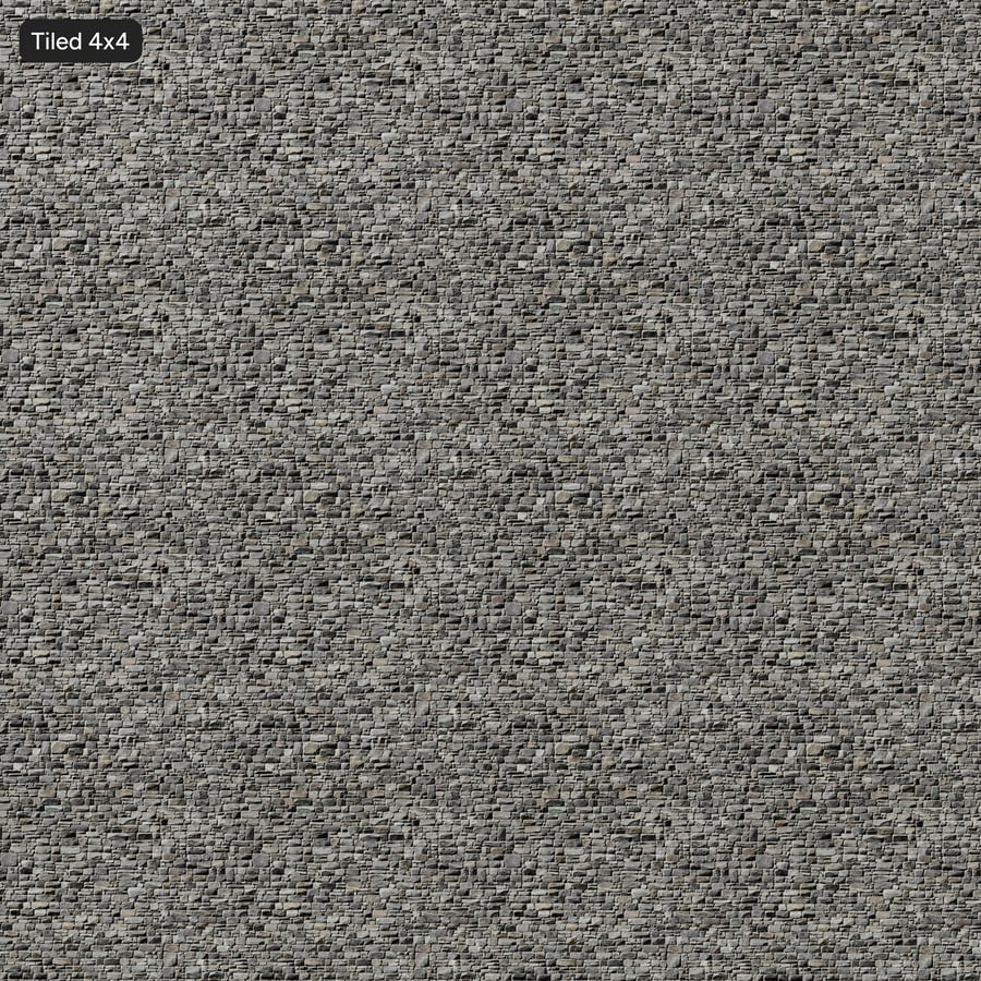 Granite Dry-Stack Stone Wall Texture, Mixed Gray