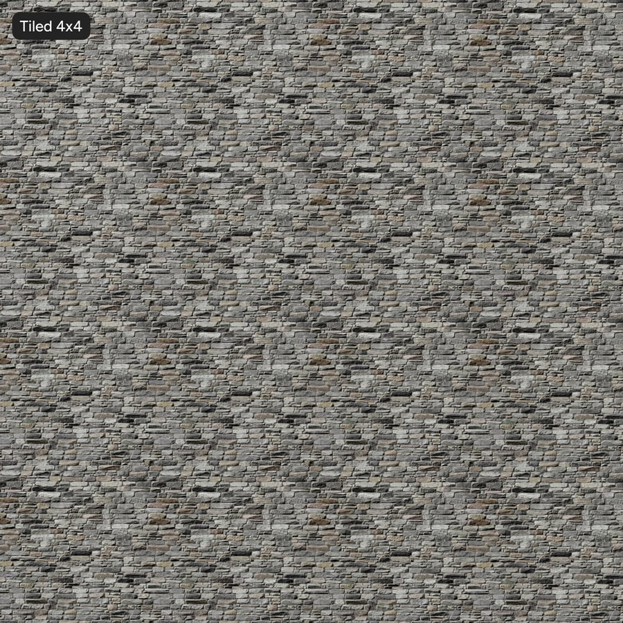Granite Coursed Rubble Wall Texture, Mixed Gray