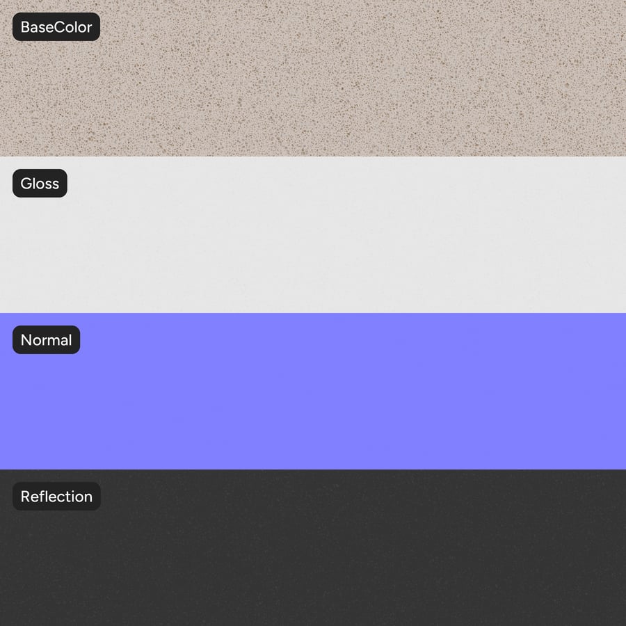 Polerad Quartz stenstruktur, Beige