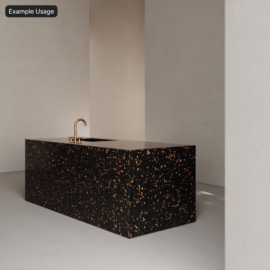 Текстура полірованого мармурового каменю, чорний та оранжевий Metallic