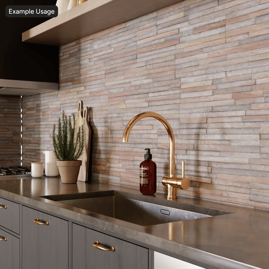 Gladde Amber Falls Ledger Stone Muurtextuur