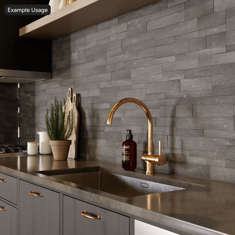 Smooth Coal Canyon Ledger Stone Wall Texture