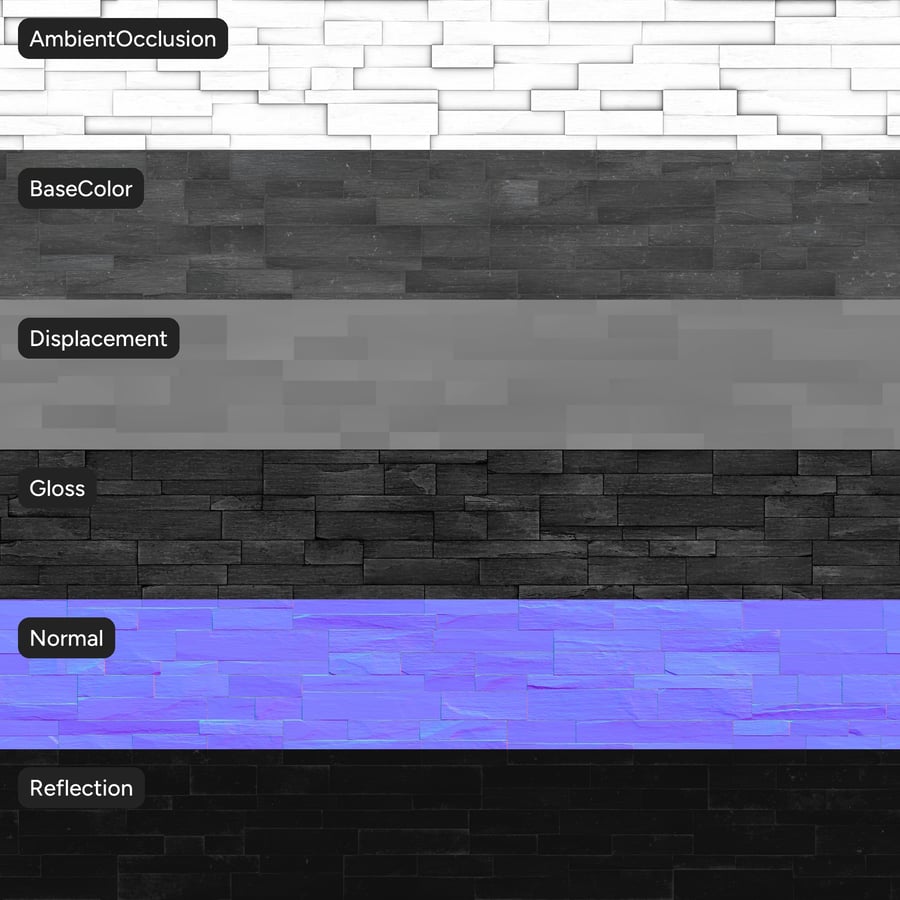 Smooth Coal Canyon Ledger Stone Wall Texture