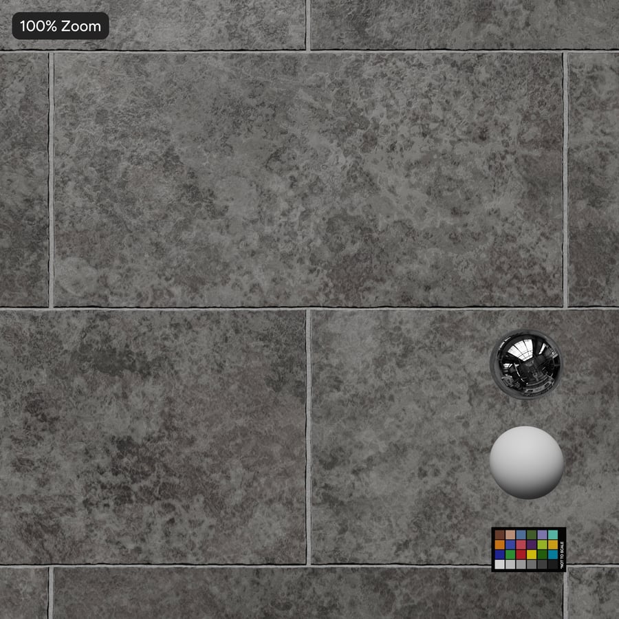 Rectangular Offset Ceramic Matte Tile Texture, Misty Grey