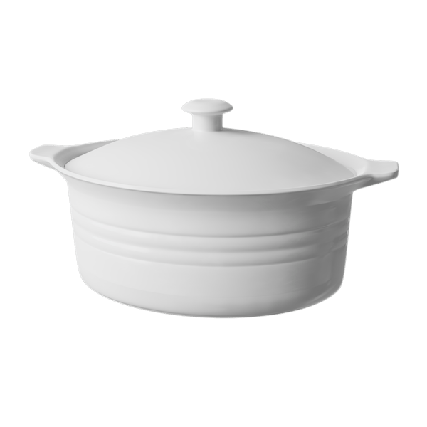 Model ceramicznego naczynia żaroodpornego, biały