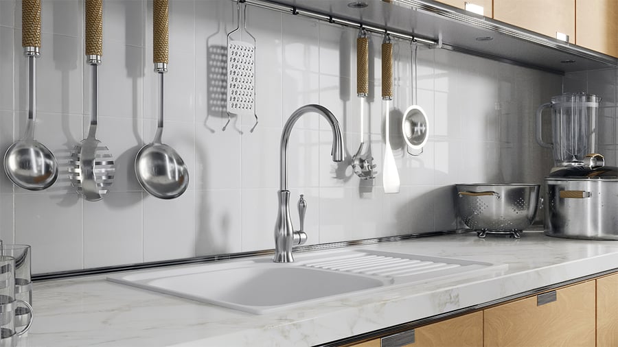 Model Keran Dapur Stainless Steel Modern