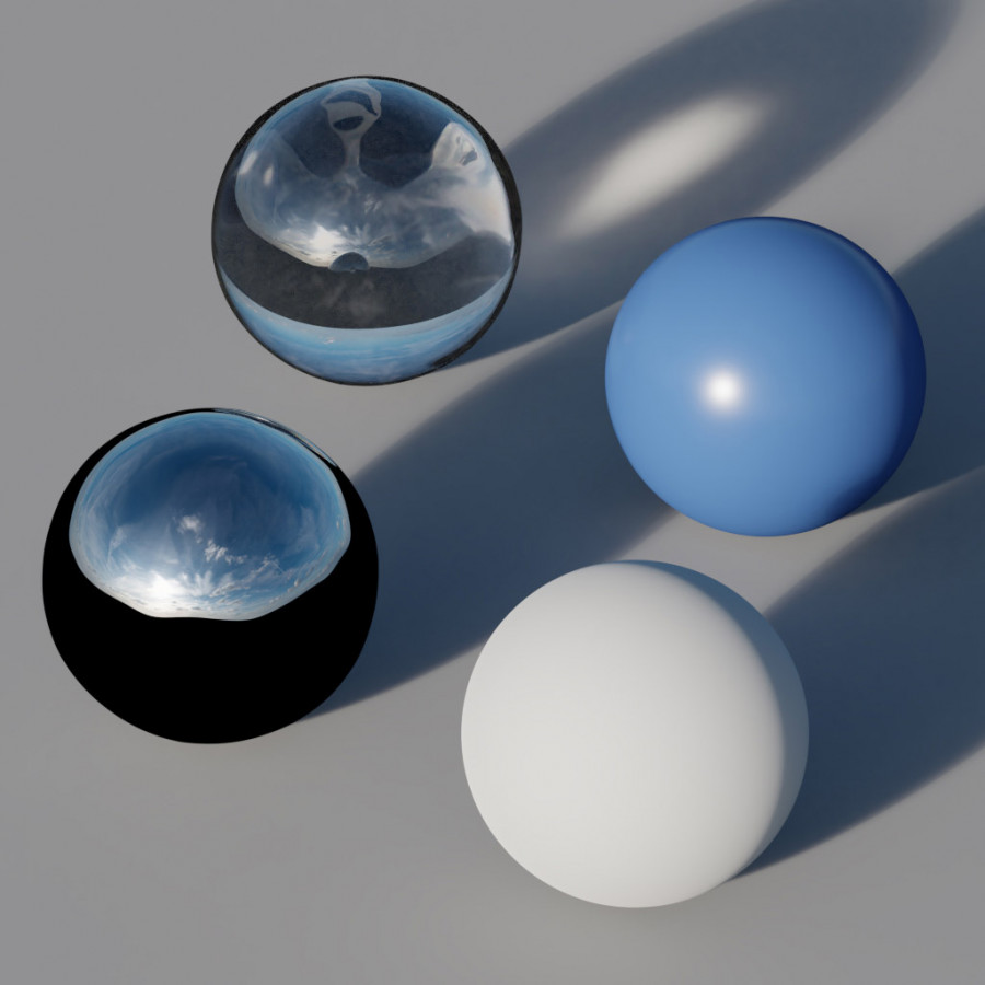 Lekko zachmurzone niebo HDRI w plenerze
