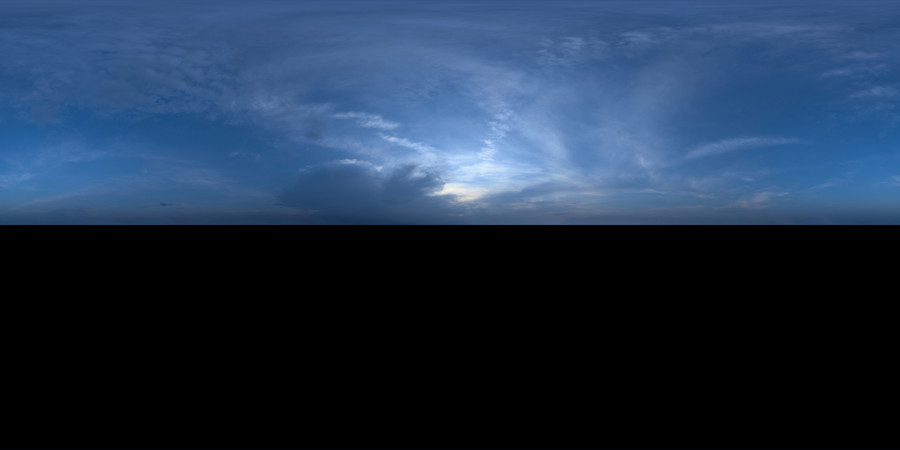 Dimmiga moln Horisont Kväll Utomhus Himmel HDRI, Blå