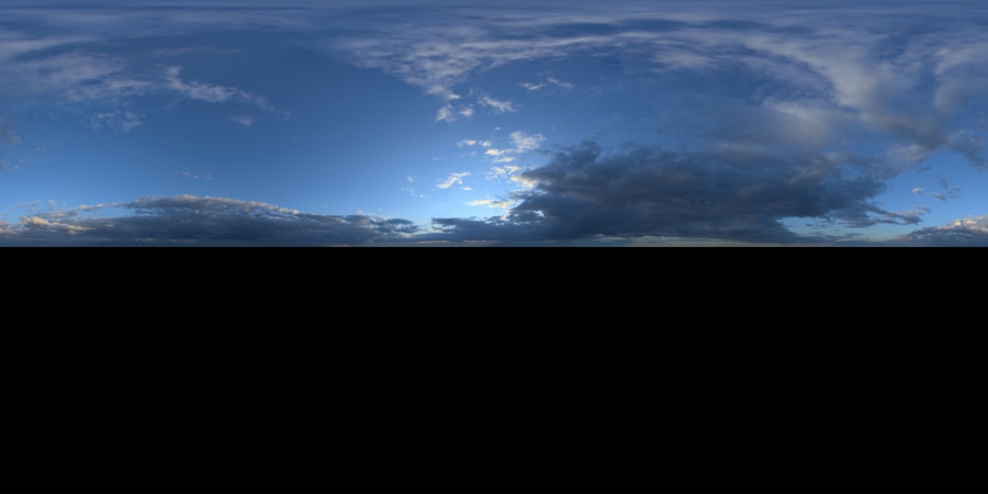 Warstwowe chmury Horizon Evening Outdoor Sky HDRI, niebieski