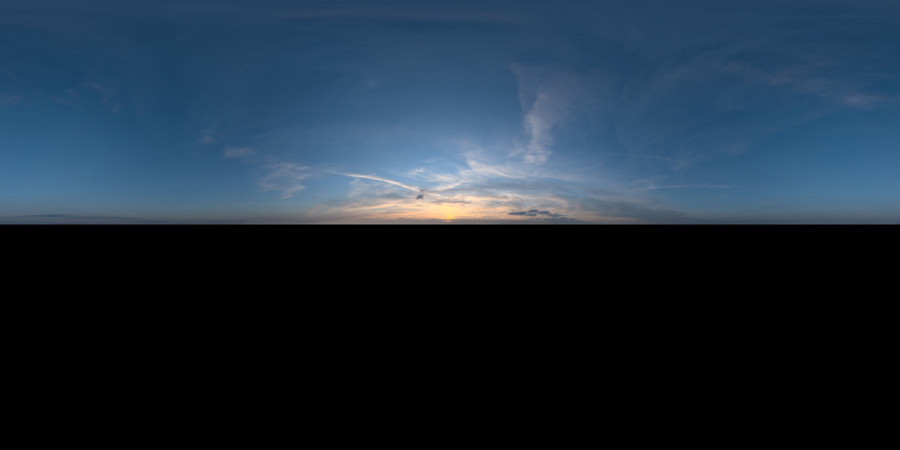 Wispy Clouds Horizon Evening Outdoor Sky HDRI, żółty