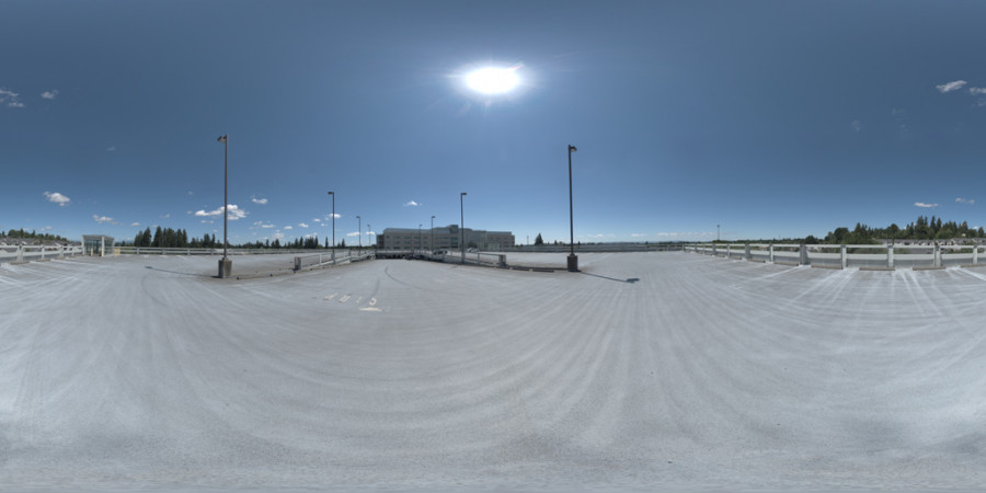Крошечные облака ясный полдень город парковка Открытый небо HDRI