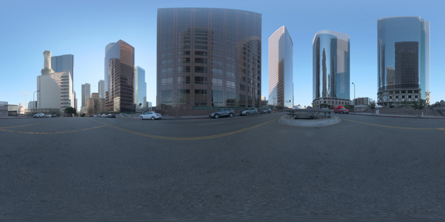 Ясный полдень Городская дорога Открытый небо HDRI