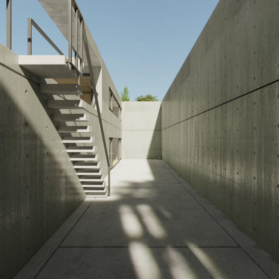 HDRI Langit Luar Ruangan Lapangan Sore Hari yang Cerah