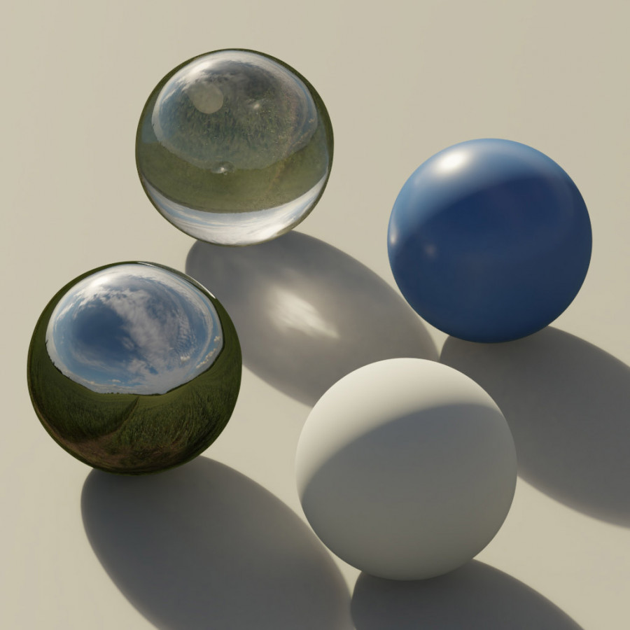 霞んだ高い雲 午後のフィールド 屋外の空 HDRI