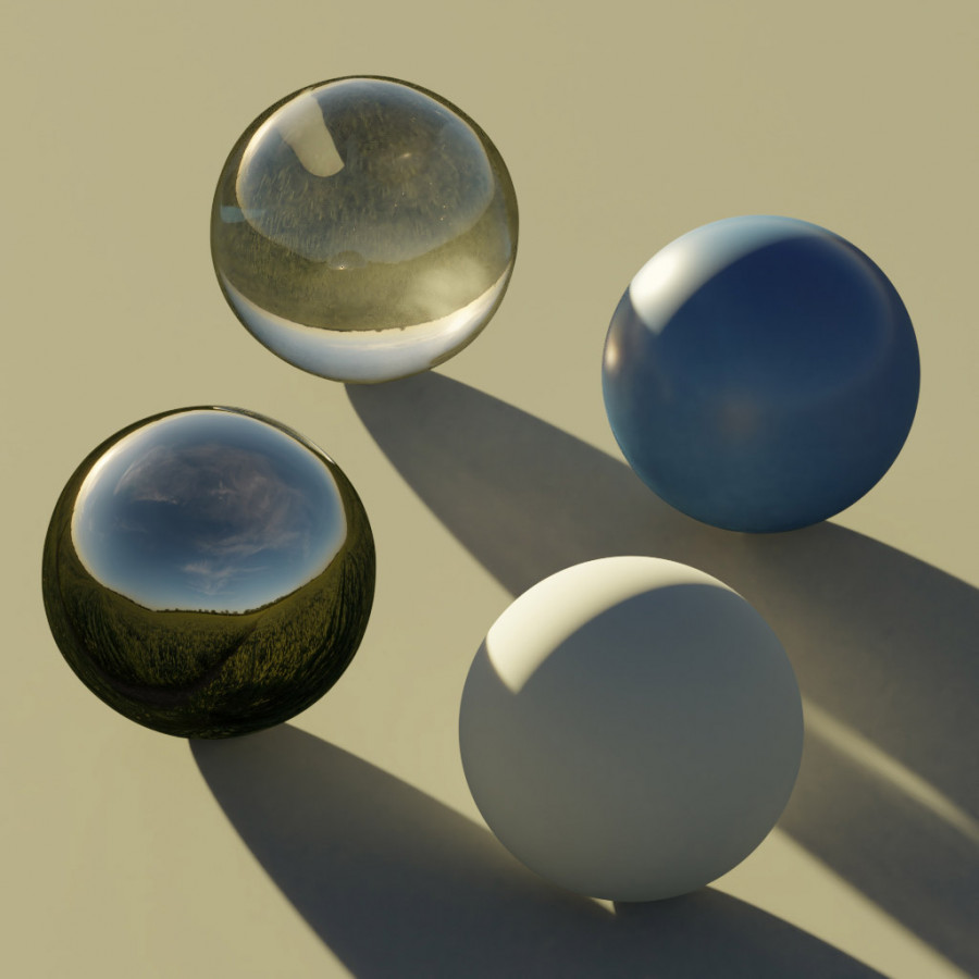 Warme meestal heldere zonsondergang Veld buitenlucht HDRI