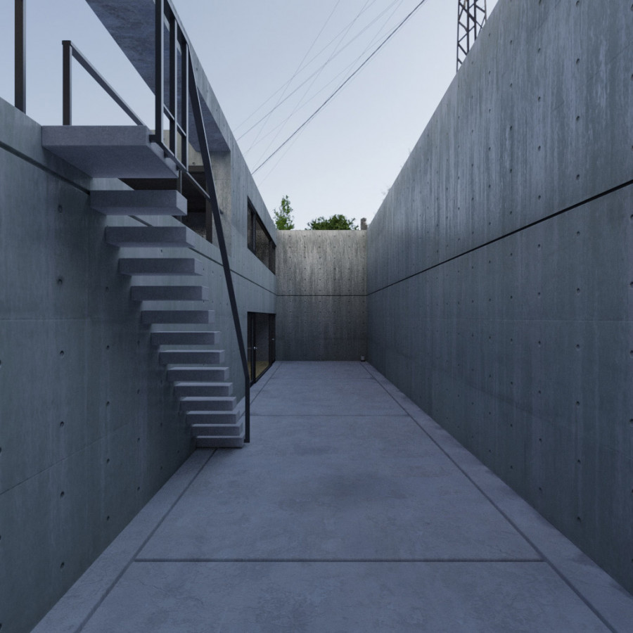 맑은 오후 주택가 도로 야외 하늘 HDRI
