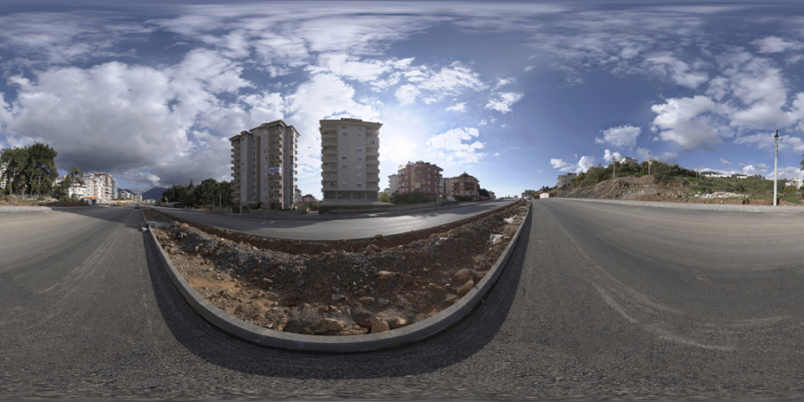흐린 날 주거 도로 야외 하늘 HDRI
