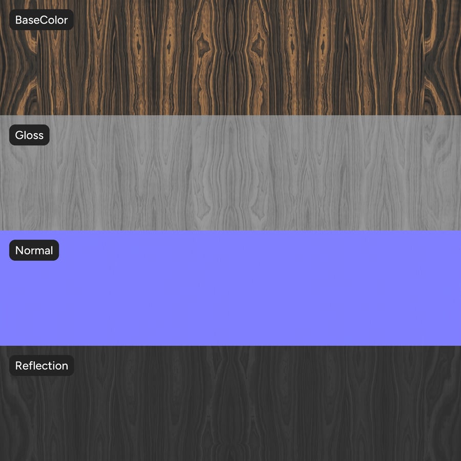 Book Match Oak Wood Veneer Texture, Dark Brown