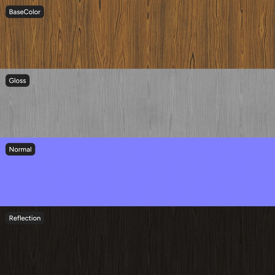 Tekstur Veneer Kayu Maple Acak, Cokelat Muda