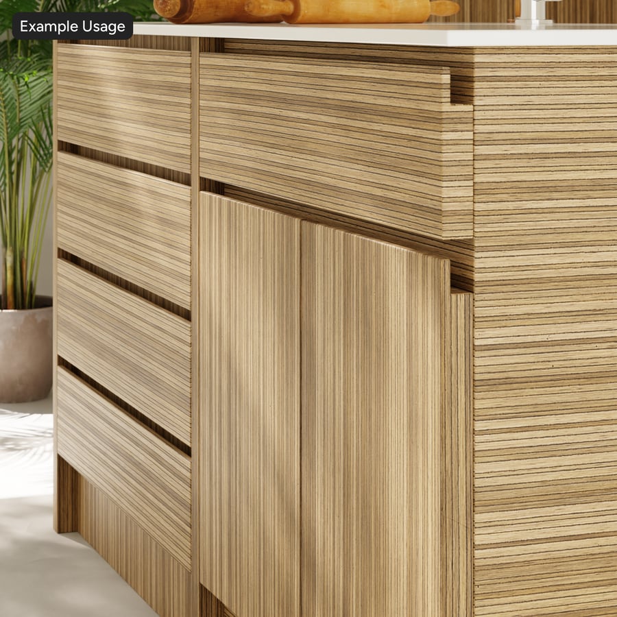 Slip Match Safari Holzfurnierstruktur, Beige
