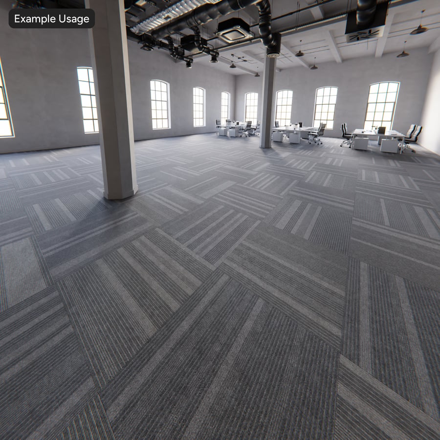 Varied Pinstripe Tiled Commercial Carpet Flooring Texture, Gray