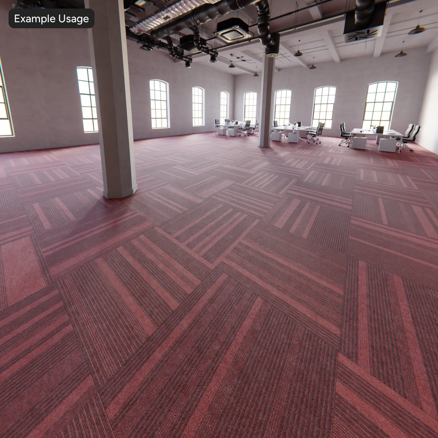 Varied Pinstripe Tiled Commercial Carpet Flooring Texture, Red