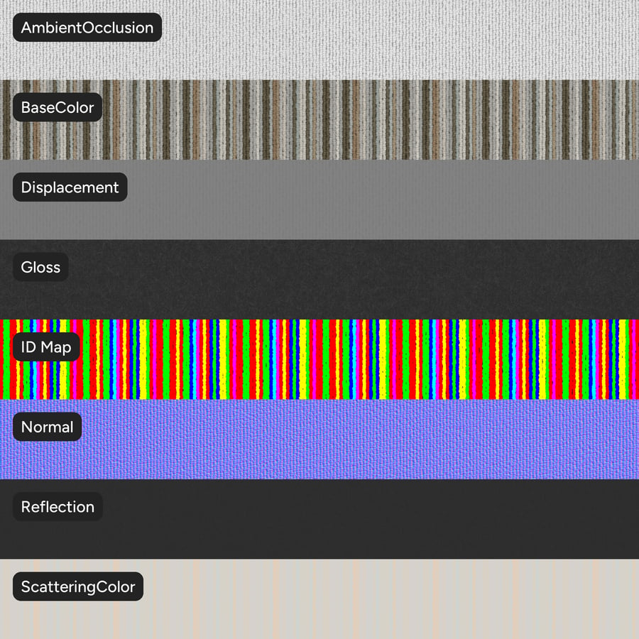 Moquette a strisce, verde e marrone