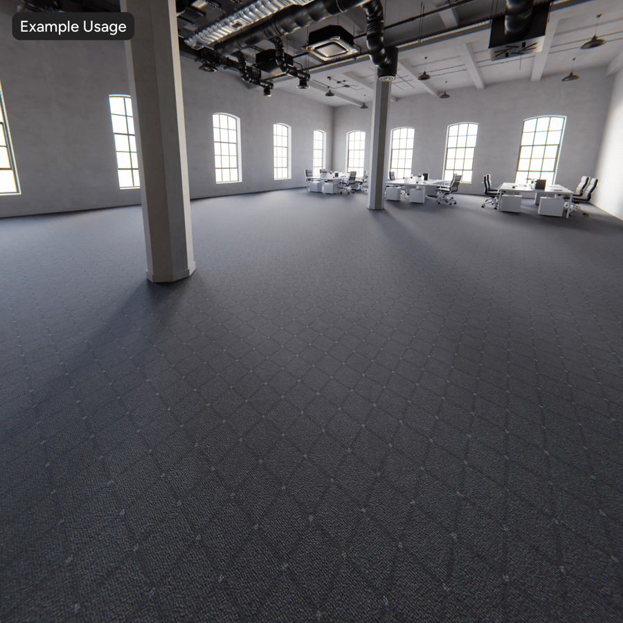 Ковровое покрытие Square Designer Plush Pile Carpet Texture, черный