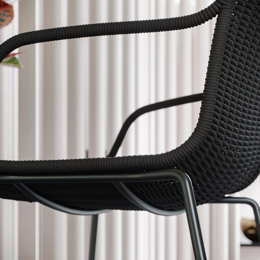 Replica Expormim Weave Stoel Model, Zwart