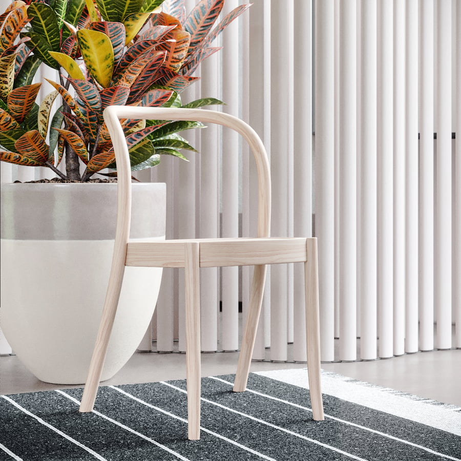 木材复制品 Moroso 教堂椅模型