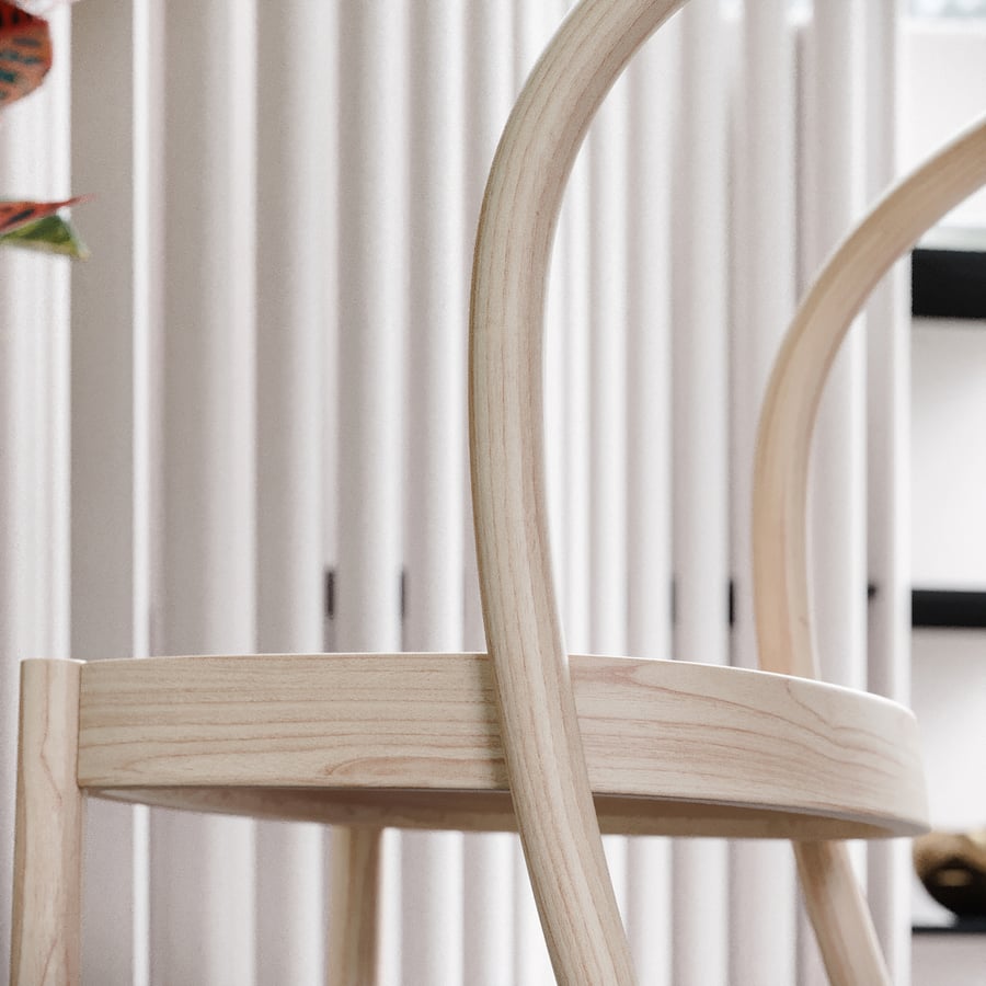 木材复制品 Moroso 教堂椅模型